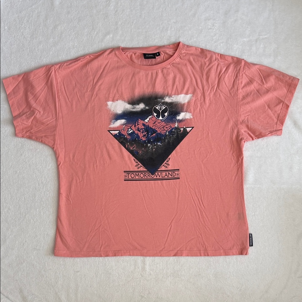 TML by Tomorrowland | Sunset Tee Short Sleeve Mountain Graphic T-Shirt Pink (M)